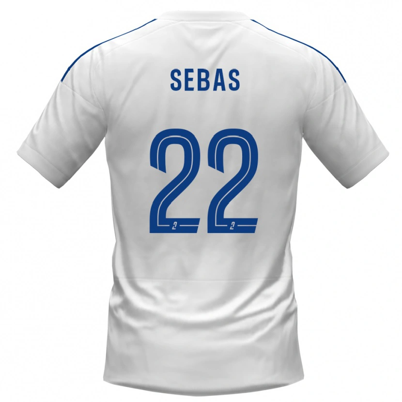 Danxen Heren Jérémy Sebas #22 Wit Blauw Uitshirt Uittenue 2025/26 T-Shirt