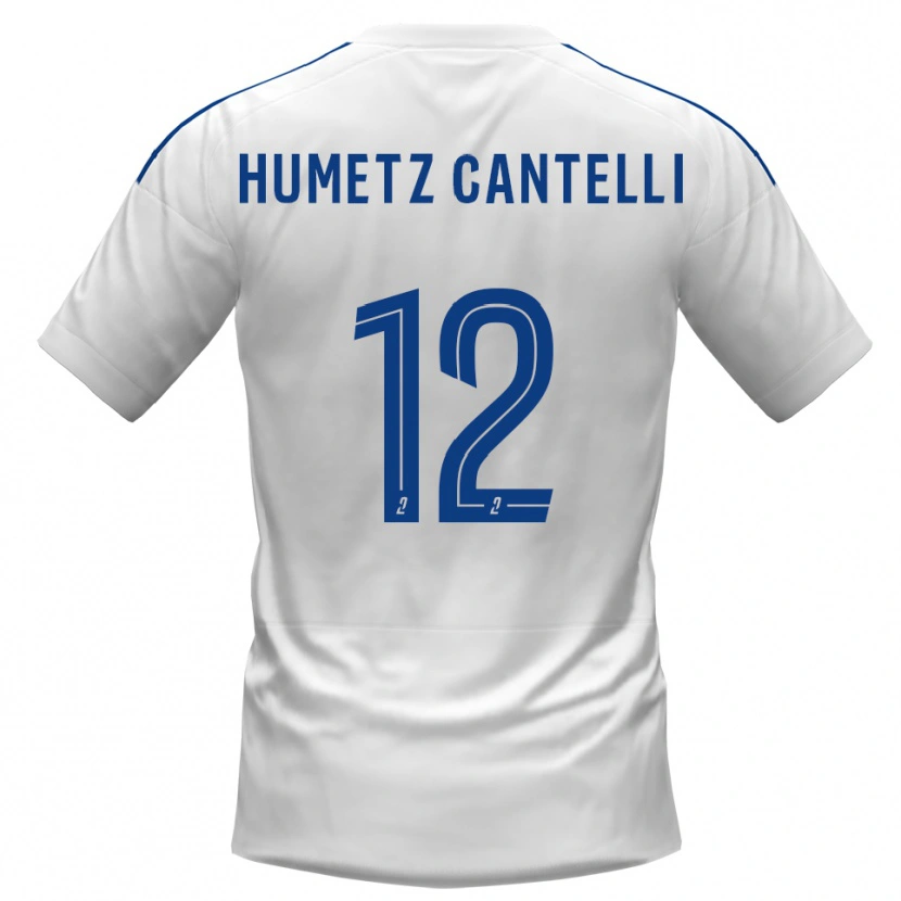 Danxen Heren Ange Humetz Cantelli #12 Wit Blauw Uitshirt Uittenue 2025/26 T-Shirt