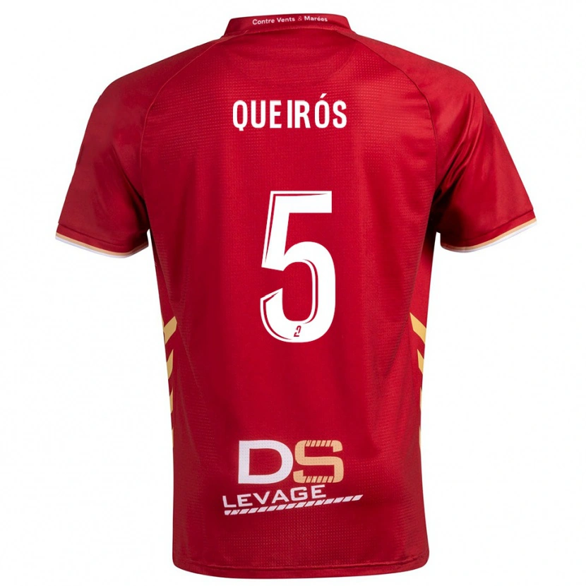 Danxen Heren Diogo Queirós #5 Bourgondisch Goud Uitshirt Uittenue 2025/26 T-Shirt