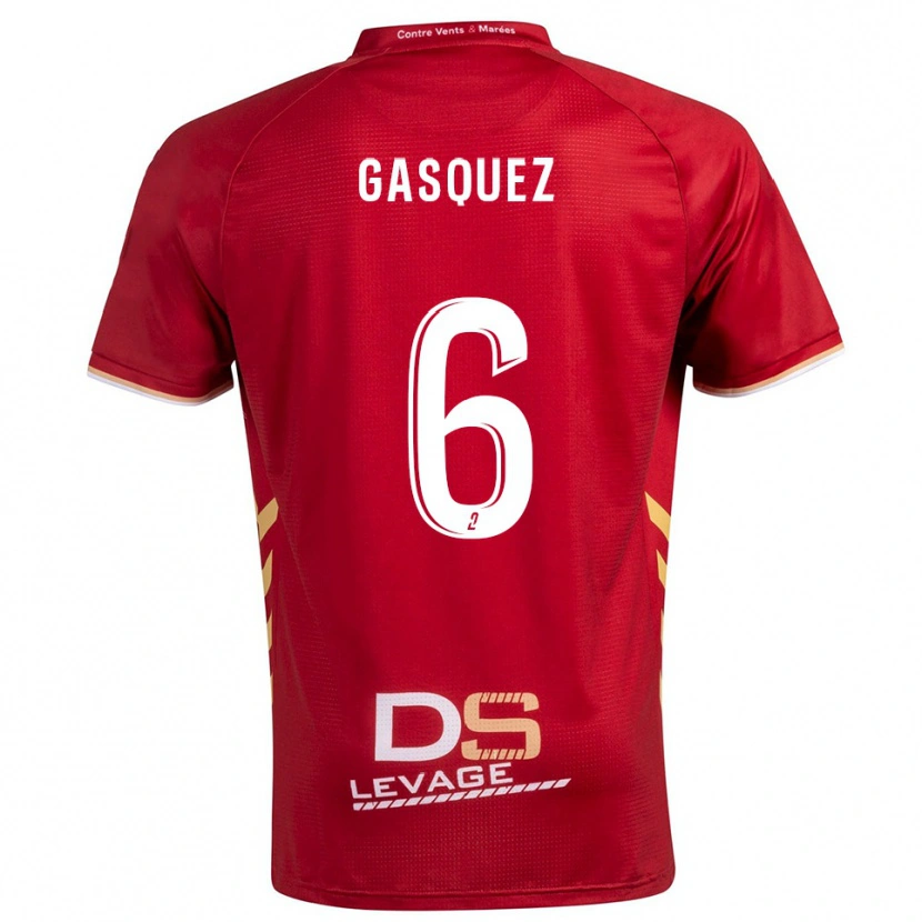 Danxen Heren Isaac Gasquez #6 Bourgondisch Goud Uitshirt Uittenue 2025/26 T-Shirt
