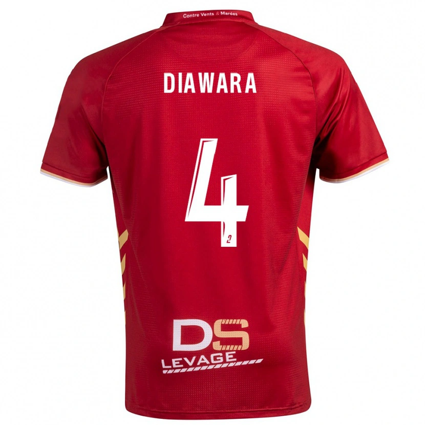 Danxen Heren Sékhou Diawara #4 Bourgondisch Goud Uitshirt Uittenue 2025/26 T-Shirt