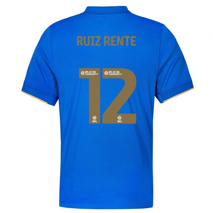 Danxen Dames Álvaro Ruiz Rente #12 Blauw Goud Thuisshirt Thuistenue 2025/26 T-Shirt