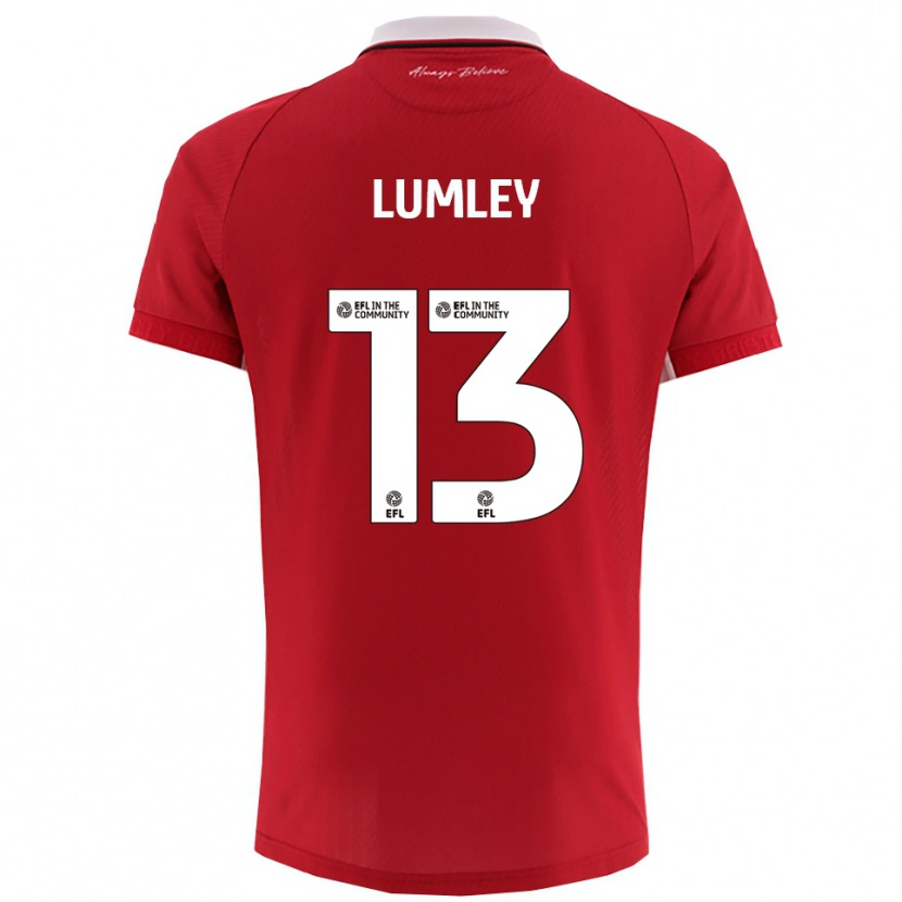 Danxen Dames Joe Lumley #13 Rood Wit Thuisshirt Thuistenue 2025/26 T-Shirt