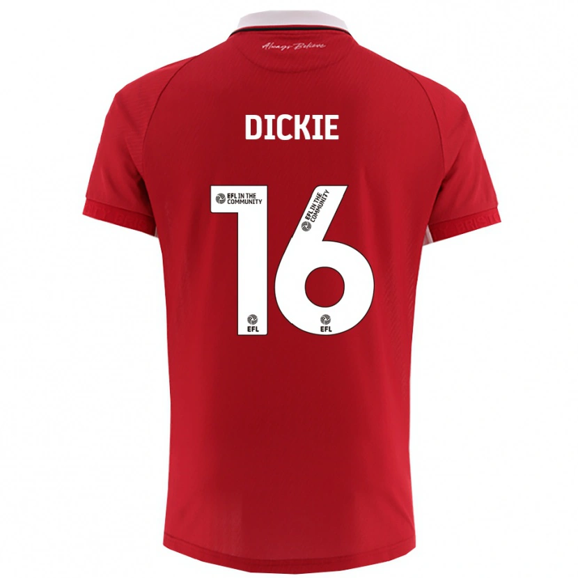 Danxen Dames Rob Dickie #16 Rood Wit Thuisshirt Thuistenue 2025/26 T-Shirt