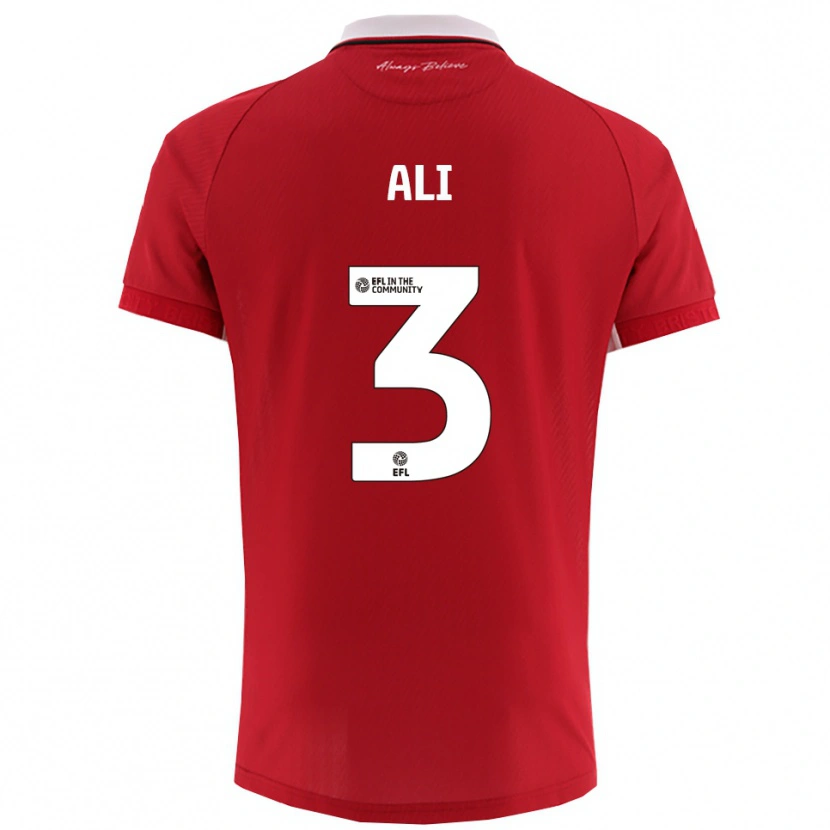 Danxen Dames Zack Ali #3 Rood Wit Thuisshirt Thuistenue 2025/26 T-Shirt