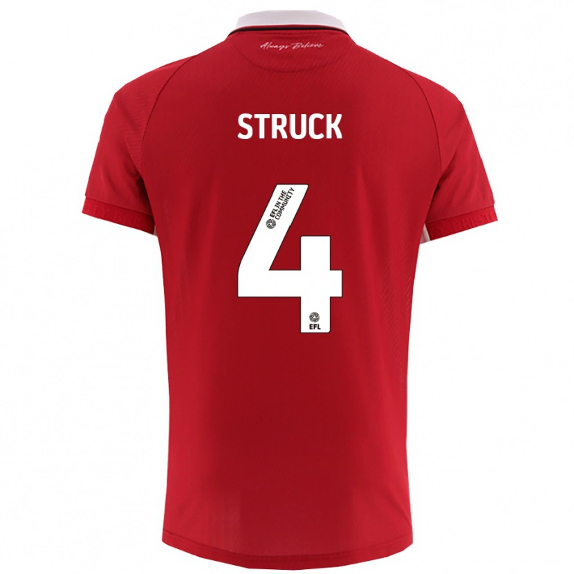 Danxen Dames Sille Struck #4 Rood Wit Thuisshirt Thuistenue 2025/26 T-Shirt