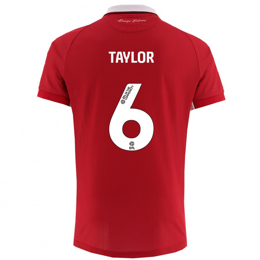 Danxen Dames Archie Taylor #6 Rood Wit Thuisshirt Thuistenue 2025/26 T-Shirt