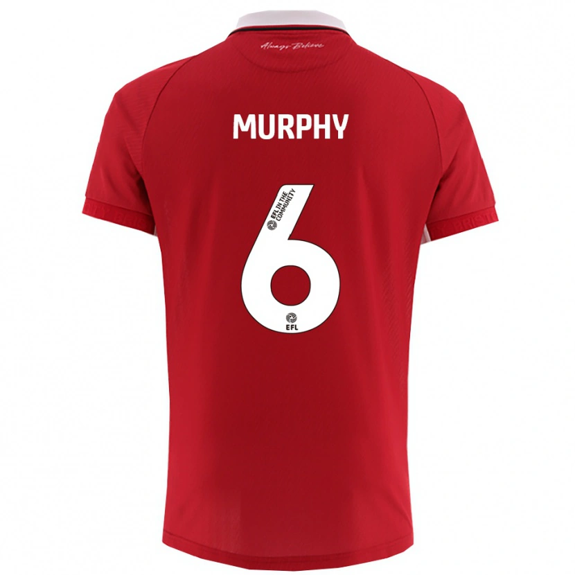 Danxen Dames Adam Murphy #6 Rood Wit Thuisshirt Thuistenue 2025/26 T-Shirt