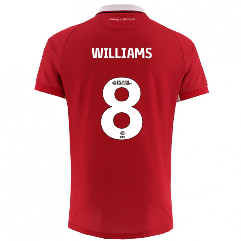 Danxen Dames Joe Williams #8 Rood Wit Thuisshirt Thuistenue 2025/26 T-Shirt