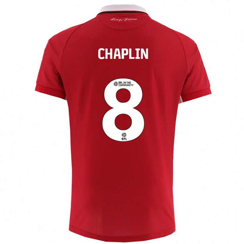 Danxen Dames Tom Chaplin #8 Rood Wit Thuisshirt Thuistenue 2025/26 T-Shirt