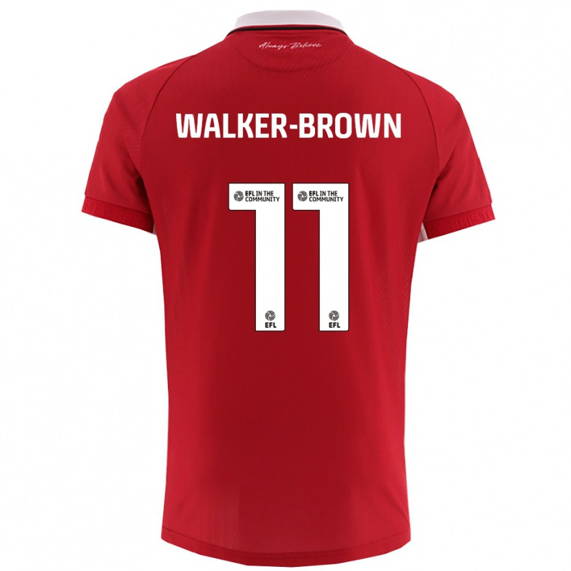 Danxen Dames Rushon Walker-Brown #11 Rood Wit Thuisshirt Thuistenue 2025/26 T-Shirt