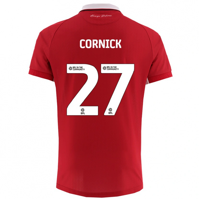 Danxen Dames Harry Cornick #27 Rood Wit Thuisshirt Thuistenue 2025/26 T-Shirt