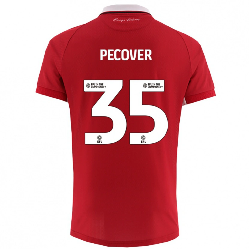 Danxen Dames Leo Pecover #35 Rood Wit Thuisshirt Thuistenue 2025/26 T-Shirt