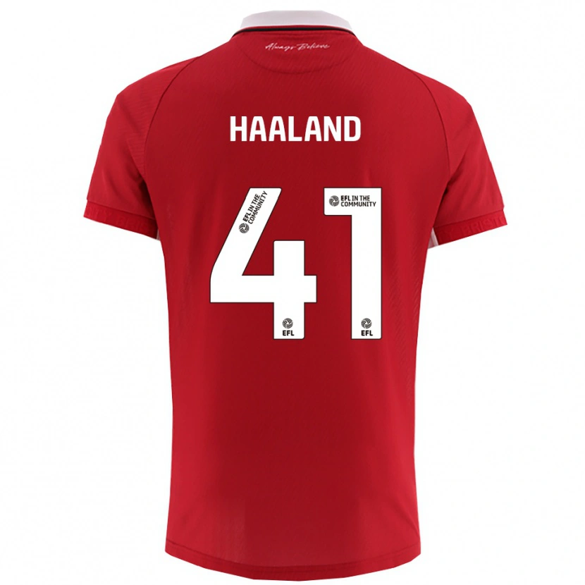 Danxen Dames Benedicte Haaland #41 Rood Wit Thuisshirt Thuistenue 2025/26 T-Shirt