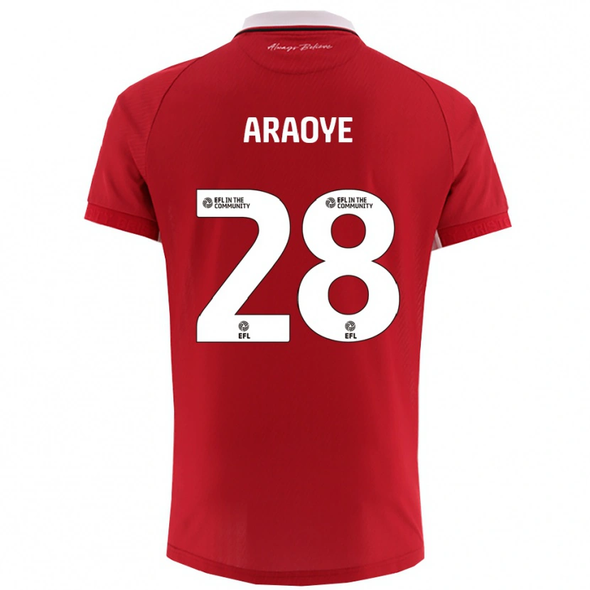 Danxen Dames Raphael Araoye #28 Rood Wit Thuisshirt Thuistenue 2025/26 T-Shirt