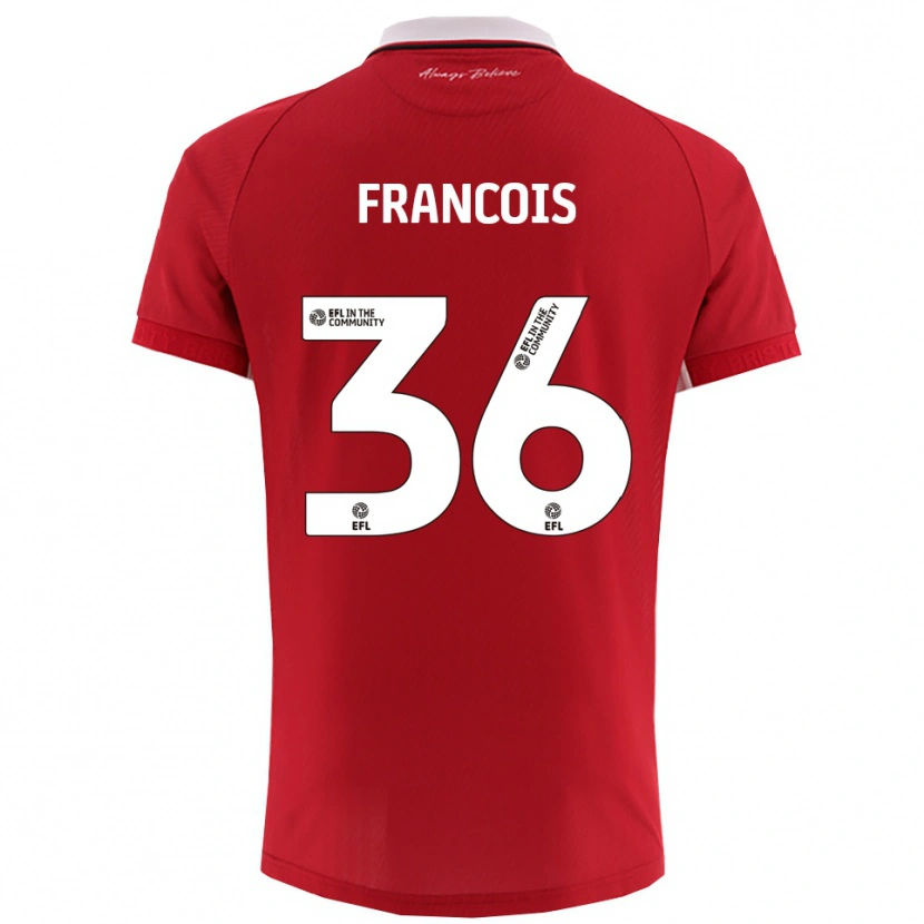 Danxen Dames Marlee Francois #36 Rood Wit Thuisshirt Thuistenue 2025/26 T-Shirt