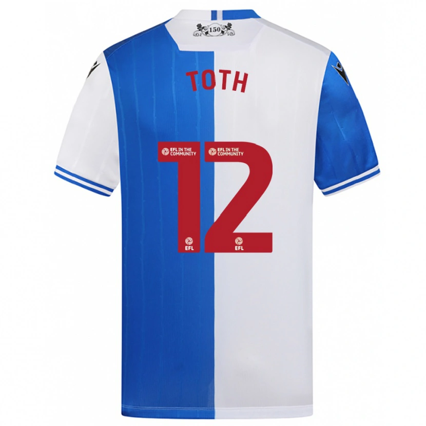 Danxen Dames Balázs Tóth #12 Blauw Wit Thuisshirt Thuistenue 2025/26 T-Shirt