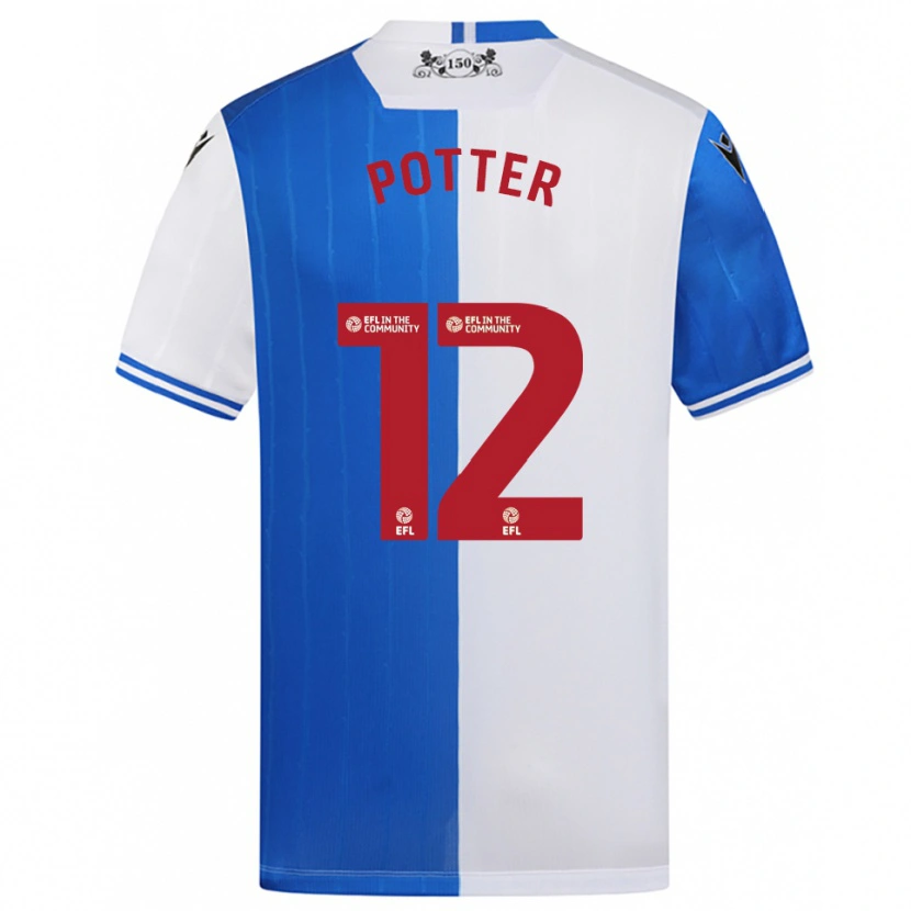 Danxen Dames Aaron Potter #12 Blauw Wit Thuisshirt Thuistenue 2025/26 T-Shirt