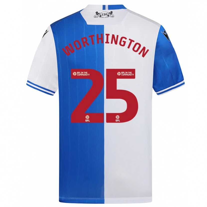 Danxen Dames Nicola Worthington #25 Blauw Wit Thuisshirt Thuistenue 2025/26 T-Shirt
