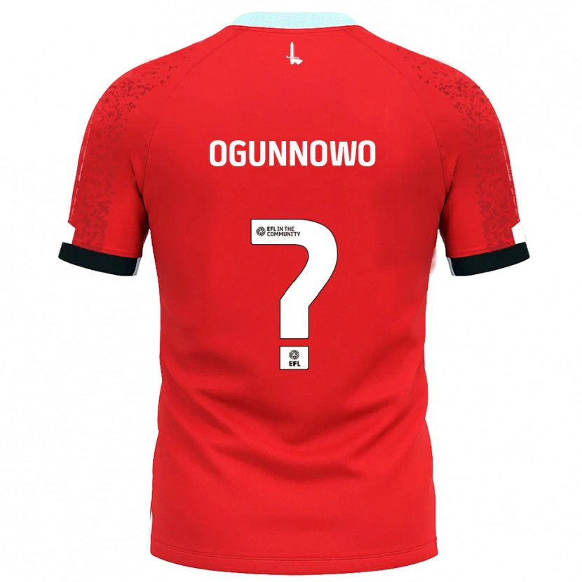 Danxen Dames Joshua Ogunnowo #0 Rood Wit Thuisshirt Thuistenue 2025/26 T-Shirt