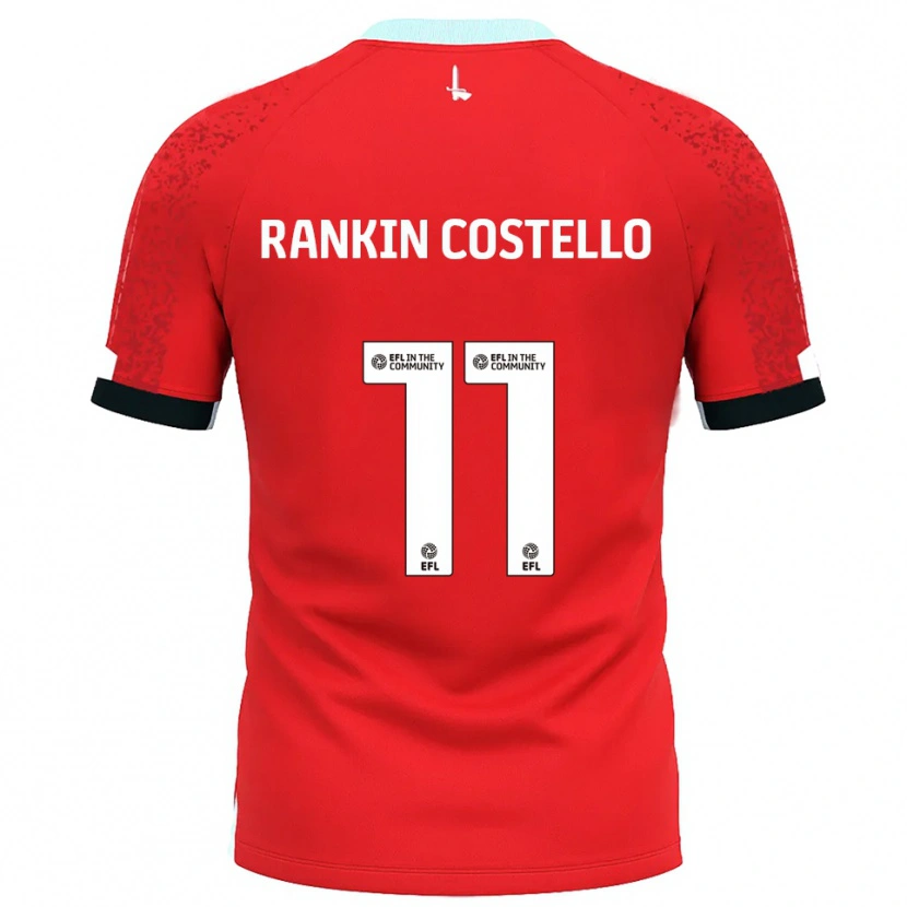 Danxen Dames Joe Rankin-Costello #11 Rood Wit Thuisshirt Thuistenue 2025/26 T-Shirt