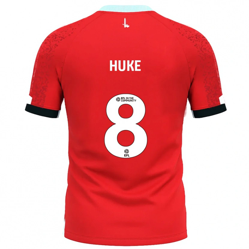 Danxen Dames Ryan Huke #8 Rood Wit Thuisshirt Thuistenue 2025/26 T-Shirt
