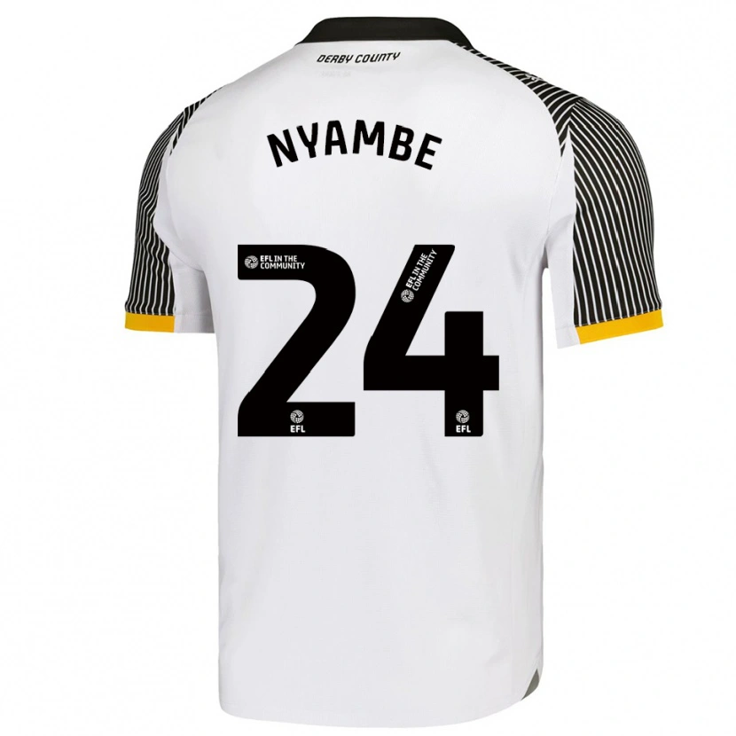 Danxen Dames Ryan Nyambe #24 Wit Zwart Thuisshirt Thuistenue 2025/26 T-Shirt