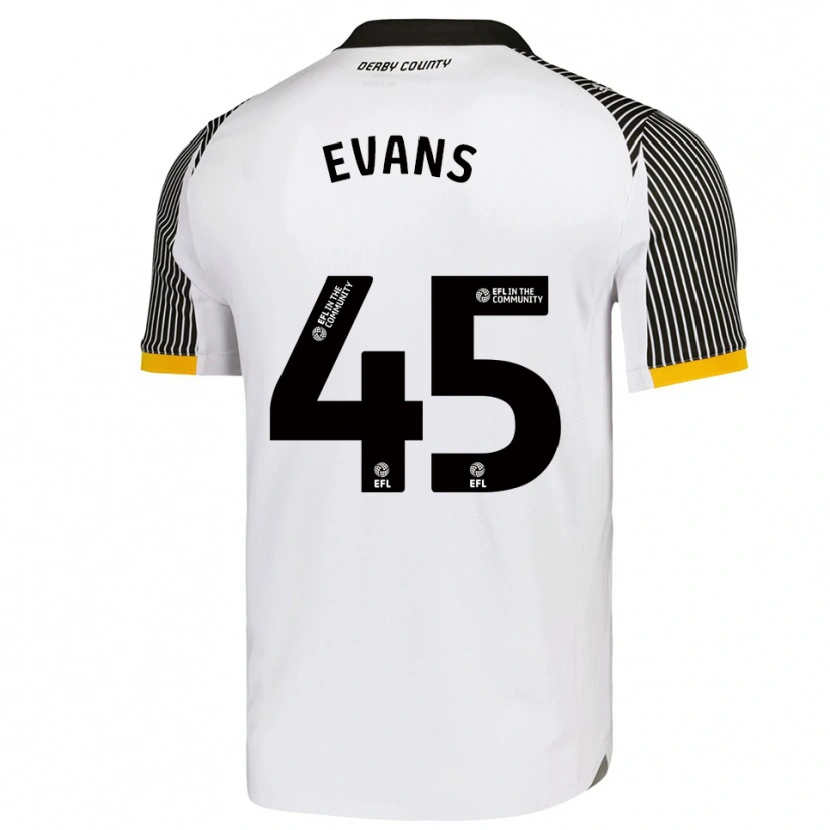 Danxen Dames Harry Evans #45 Wit Zwart Thuisshirt Thuistenue 2025/26 T-Shirt
