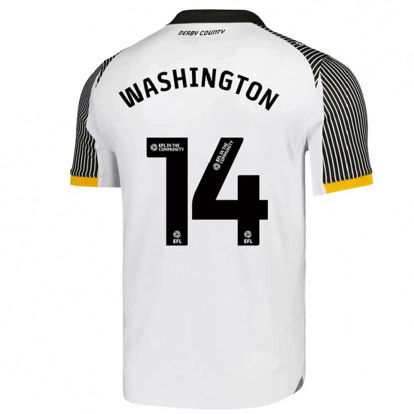 Danxen Dames Conor Washington #14 Wit Zwart Thuisshirt Thuistenue 2025/26 T-Shirt