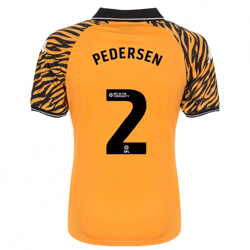 Danxen Dames Eden Pedersen #2 Oranje Zwart Thuisshirt Thuistenue 2025/26 T-Shirt