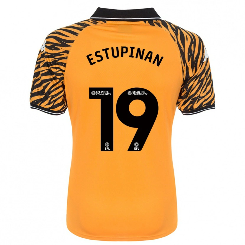 Danxen Dames Óscar Estupiñán #19 Oranje Zwart Thuisshirt Thuistenue 2025/26 T-Shirt