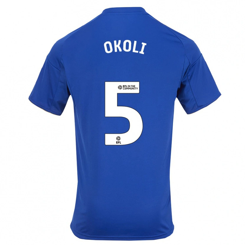 Danxen Dames Caleb Okoli #5 Blauw Goud Thuisshirt Thuistenue 2025/26 T-Shirt