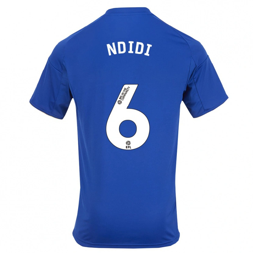 Danxen Dames Wilfred Ndidi #6 Blauw Goud Thuisshirt Thuistenue 2025/26 T-Shirt