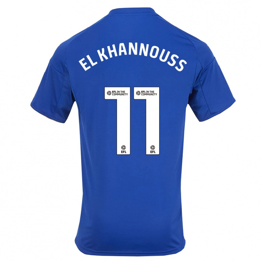 Danxen Dames Bilal El Khannouss #11 Blauw Goud Thuisshirt Thuistenue 2025/26 T-Shirt