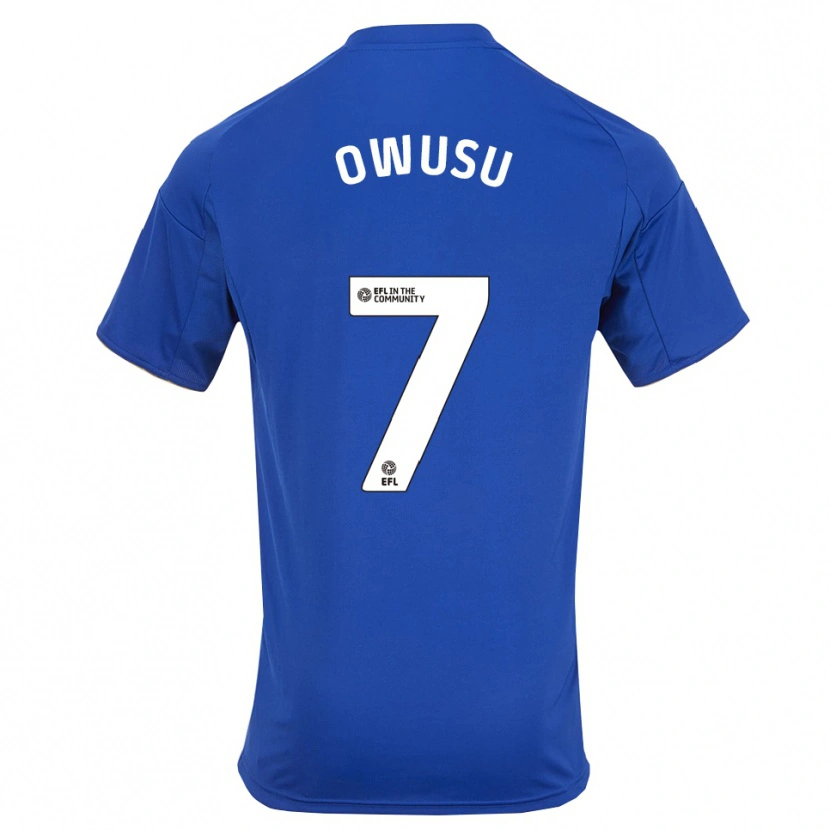 Danxen Dames Bismark Owusu #7 Blauw Goud Thuisshirt Thuistenue 2025/26 T-Shirt
