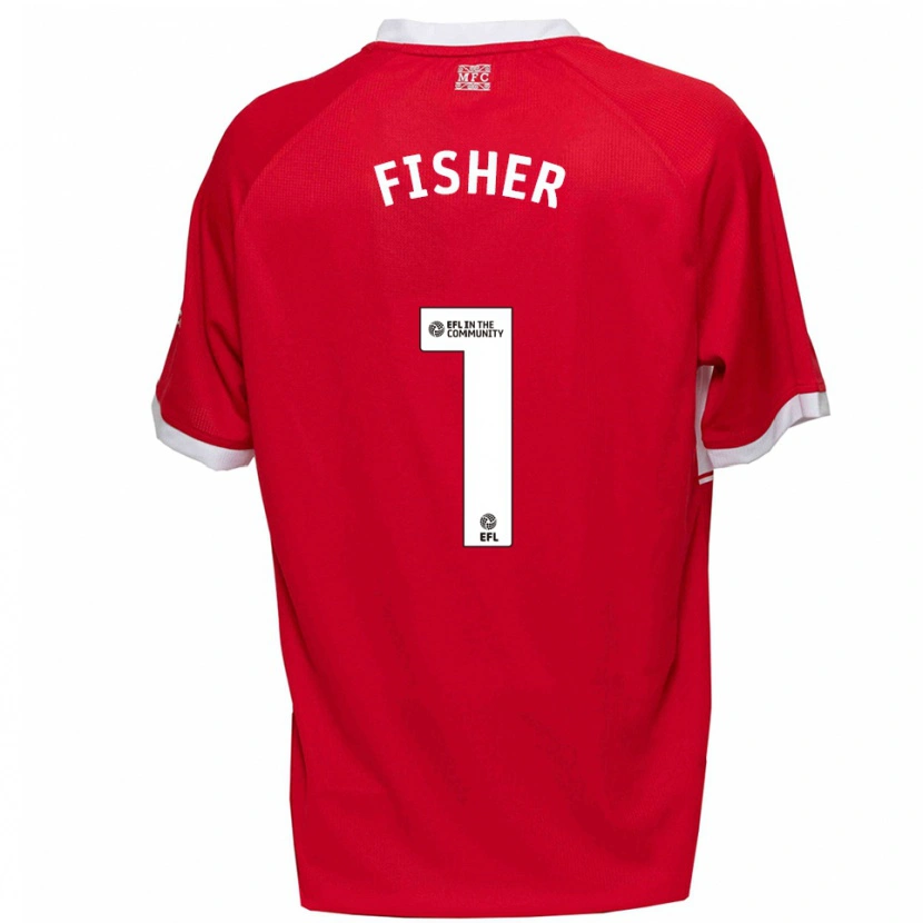 Danxen Dames Nathan Fisher #1 Rood Wit Thuisshirt Thuistenue 2025/26 T-Shirt