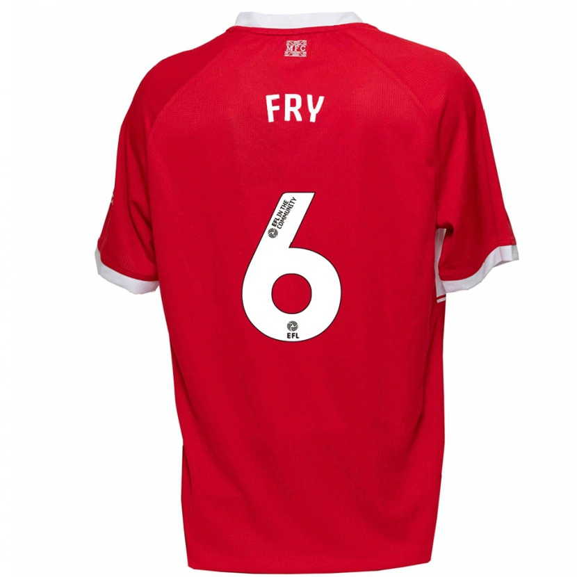 Danxen Dames Dael Fry #6 Rood Wit Thuisshirt Thuistenue 2025/26 T-Shirt
