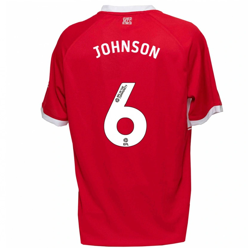 Danxen Dames Brayden Johnson #6 Rood Wit Thuisshirt Thuistenue 2025/26 T-Shirt