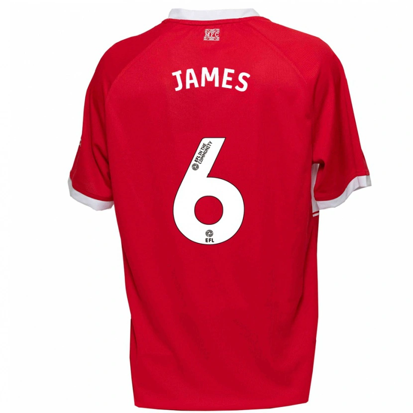 Danxen Dames Daniel James #6 Rood Wit Thuisshirt Thuistenue 2025/26 T-Shirt