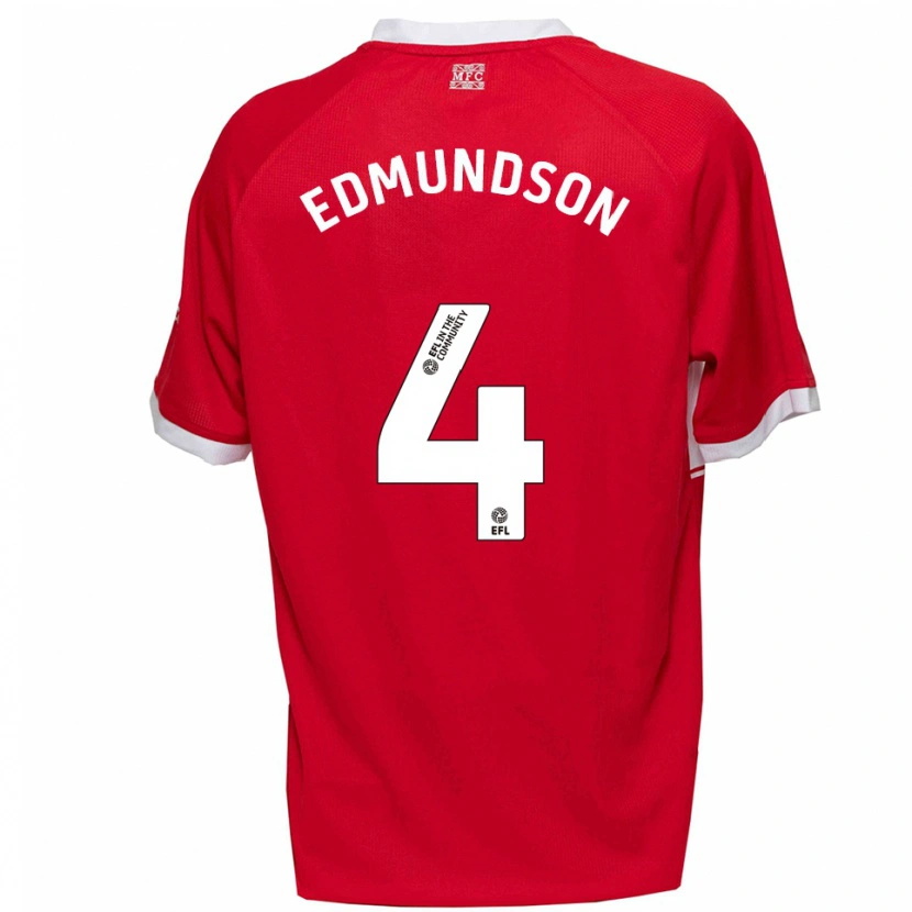 Danxen Dames Logan Edmundson #4 Rood Wit Thuisshirt Thuistenue 2025/26 T-Shirt