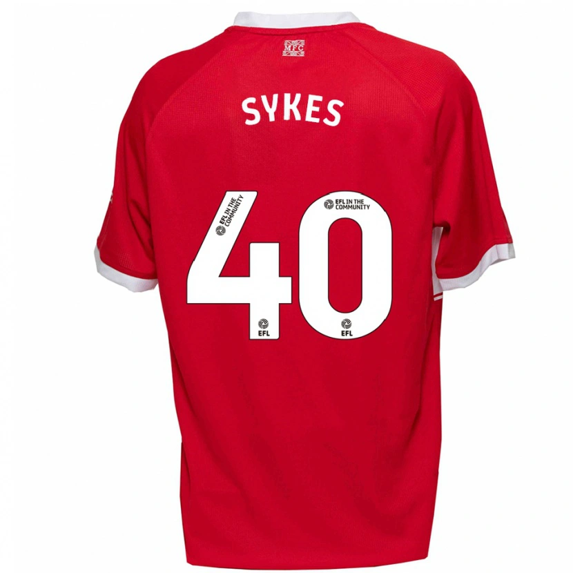 Danxen Dames Cain Sykes #40 Rood Wit Thuisshirt Thuistenue 2025/26 T-Shirt