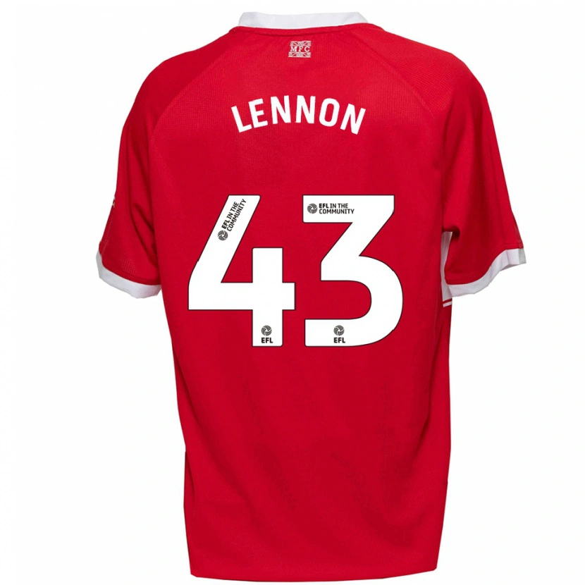 Danxen Dames Charlie Lennon #43 Rood Wit Thuisshirt Thuistenue 2025/26 T-Shirt