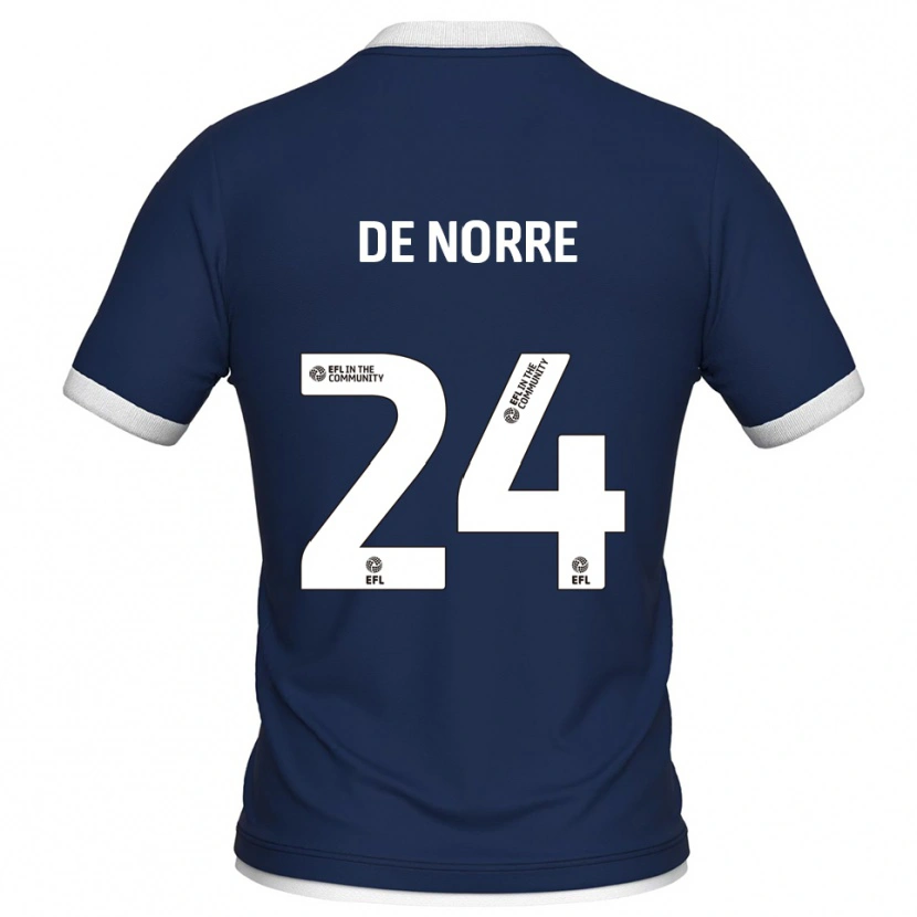 Danxen Dames Casper De Norre #24 Marine Wit Thuisshirt Thuistenue 2025/26 T-Shirt