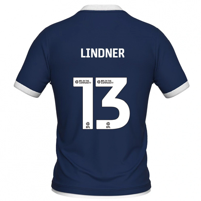 Danxen Dames Caspar Lindner #13 Marine Wit Thuisshirt Thuistenue 2025/26 T-Shirt