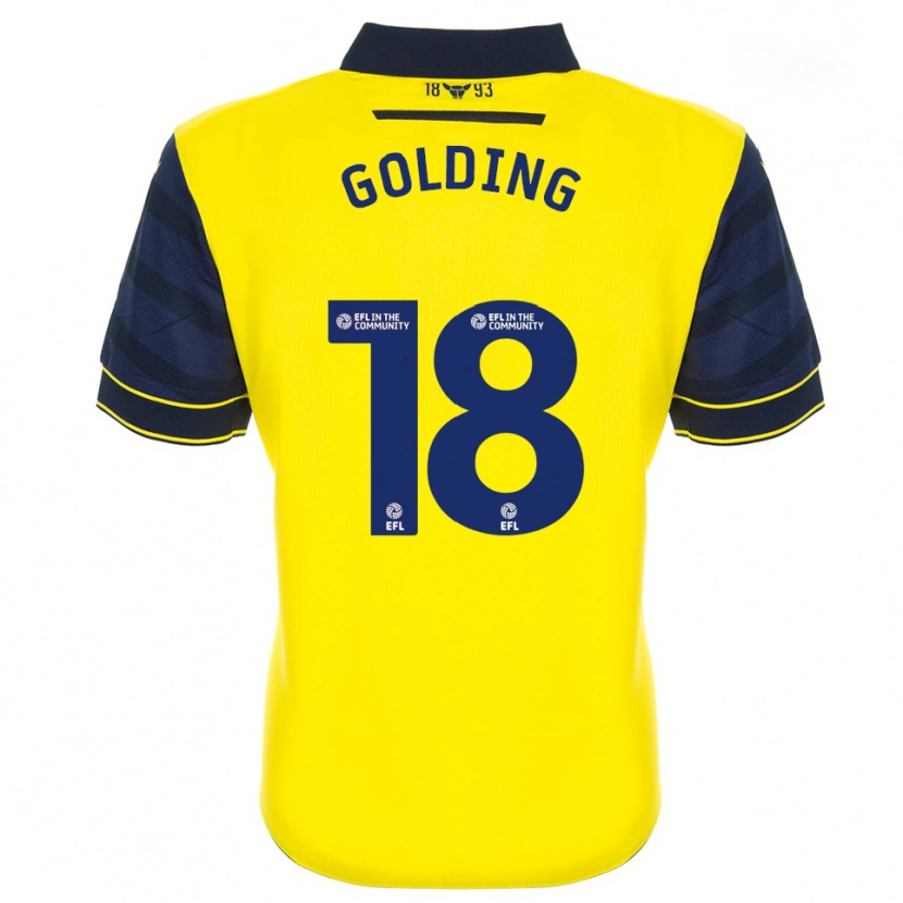 Danxen Dames James Golding #18 Geel Marine Thuisshirt Thuistenue 2025/26 T-Shirt