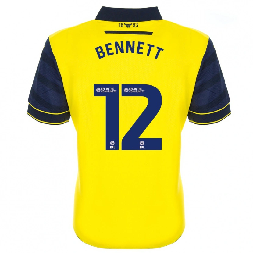 Danxen Dames Joe Bennett #12 Geel Marine Thuisshirt Thuistenue 2025/26 T-Shirt