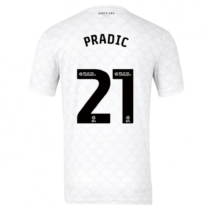 Danxen Dames James Pradic #21 Wit Rood Thuisshirt Thuistenue 2025/26 T-Shirt