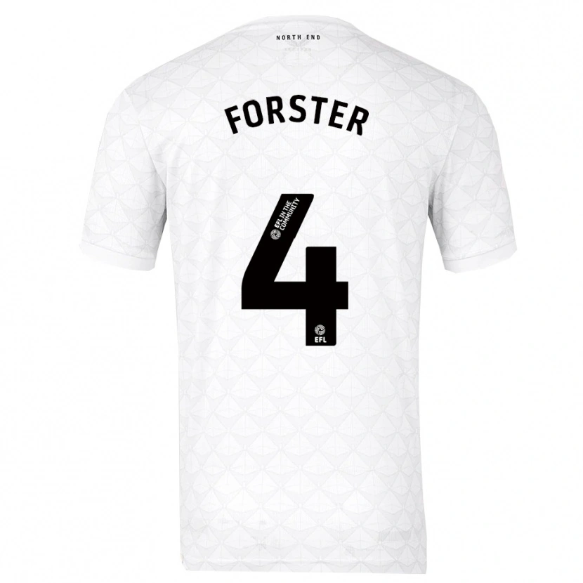 Danxen Dames Hannah Forster #4 Wit Rood Thuisshirt Thuistenue 2025/26 T-Shirt