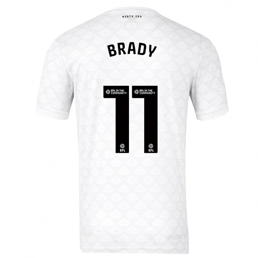 Danxen Dames Robbie Brady #11 Wit Rood Thuisshirt Thuistenue 2025/26 T-Shirt