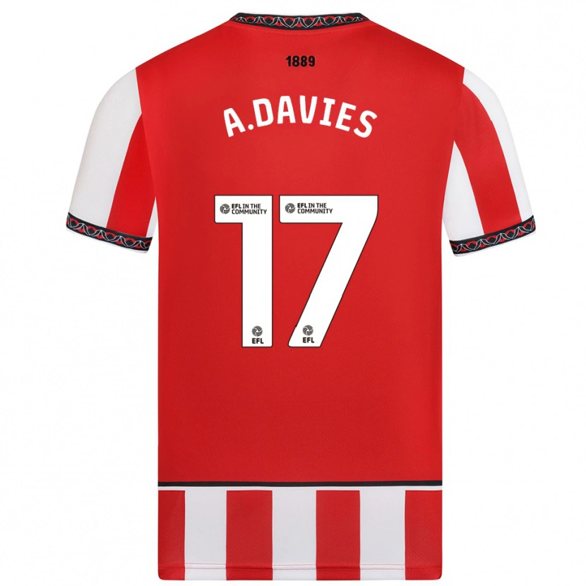 Danxen Dames Adam Davies #17 Rood Wit Thuisshirt Thuistenue 2025/26 T-Shirt